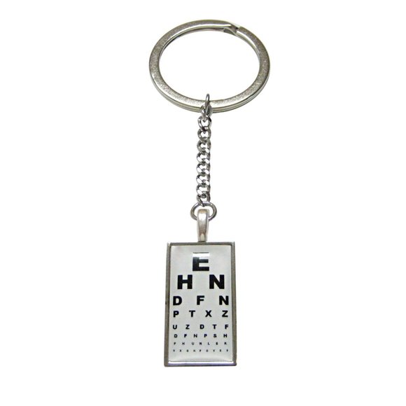 Thin Bordered Rectangular Optometrist Keychain - Picture 1 of 2